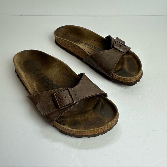 Birkenstock Madrid Sandal Size 35 US 4 Womens Brown Single Strap Slip On Casual - Picture 1 of 11